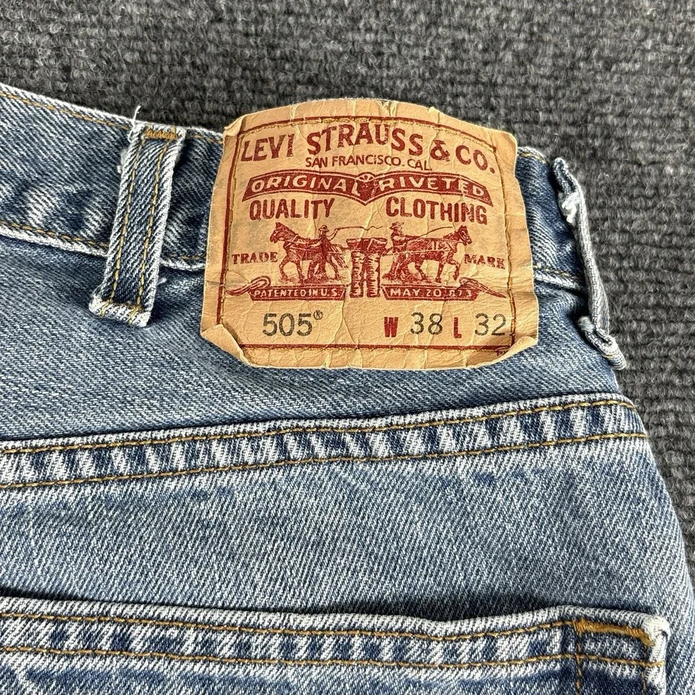 Y2k Levi's‎ 505 Jeans Men's Fits 35x29* Blue Denim Wash Straight Leg Fit